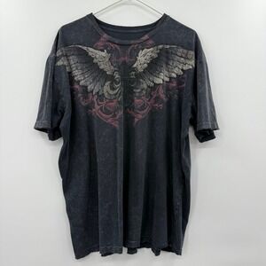 Men's affliction skeletons‎ tshirt wings grunge distressed punk y2k xxl